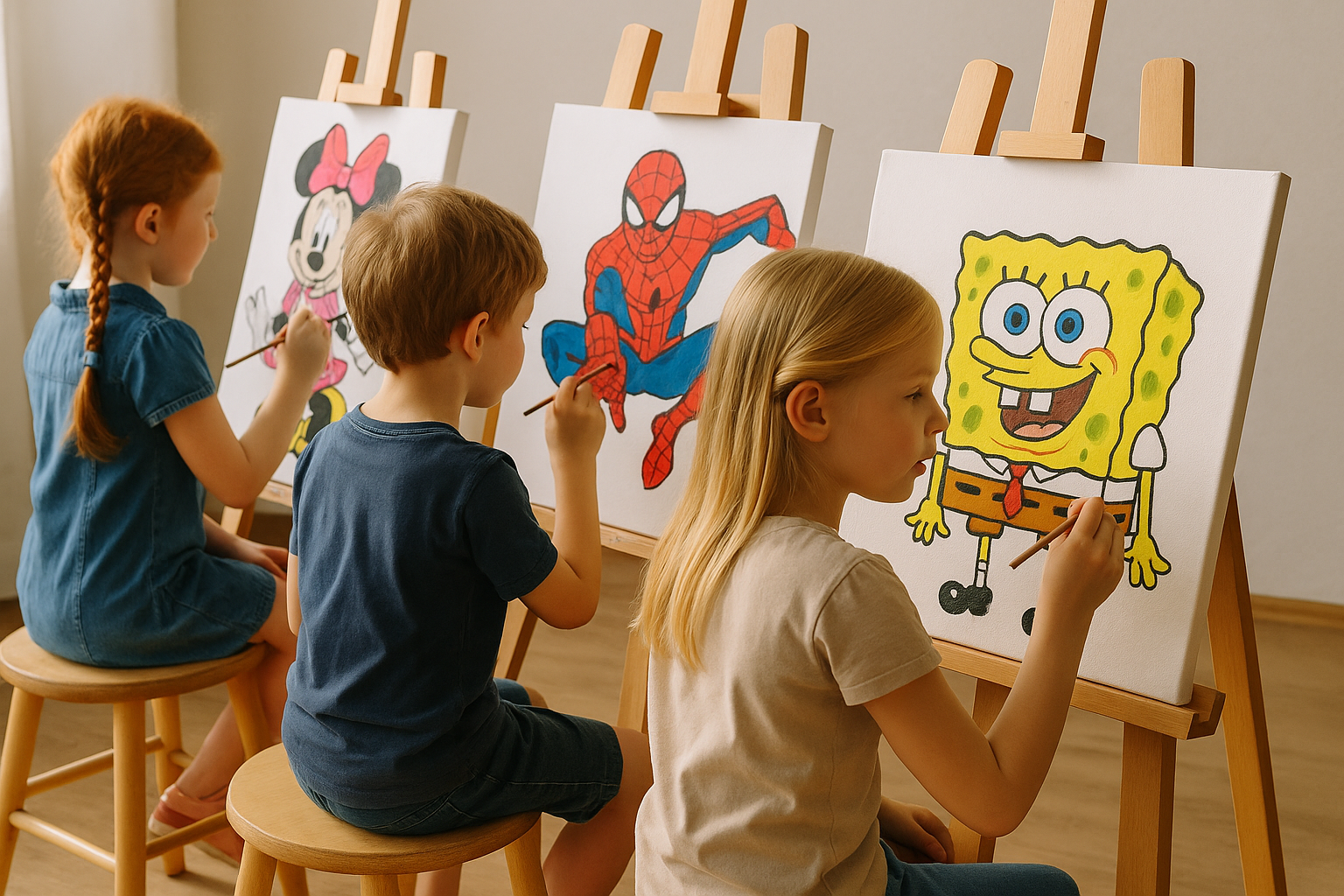 Рисуем на мольбертах любимых героев мультфильмов и книг - фотография № 1