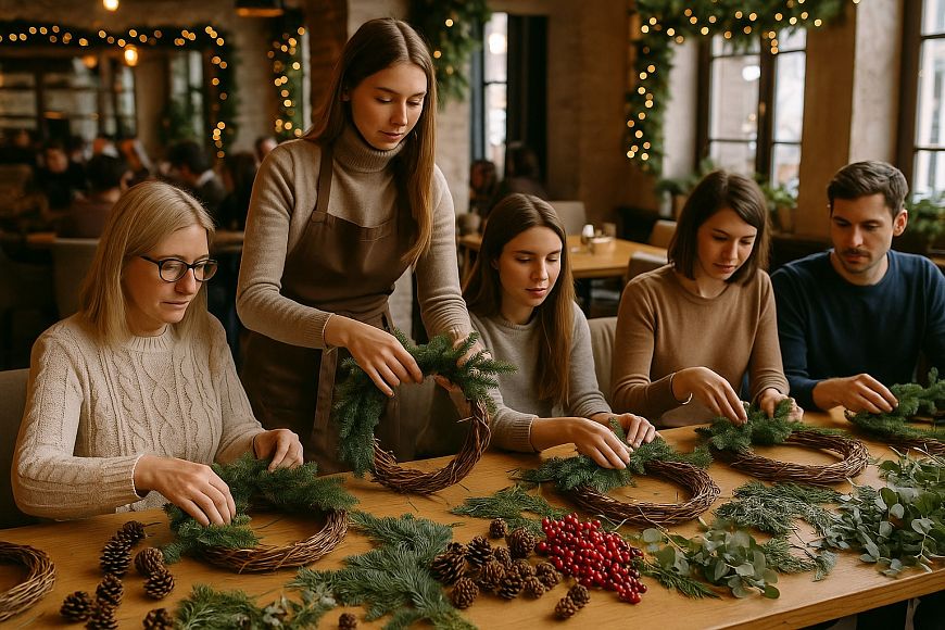Мастер-класс по новогодним венкам