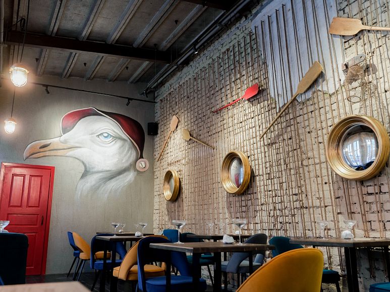 новый панорамный ресторан Мидийные личности Севкабель Порт блюда из морепродуктов открытие новых ресторанов