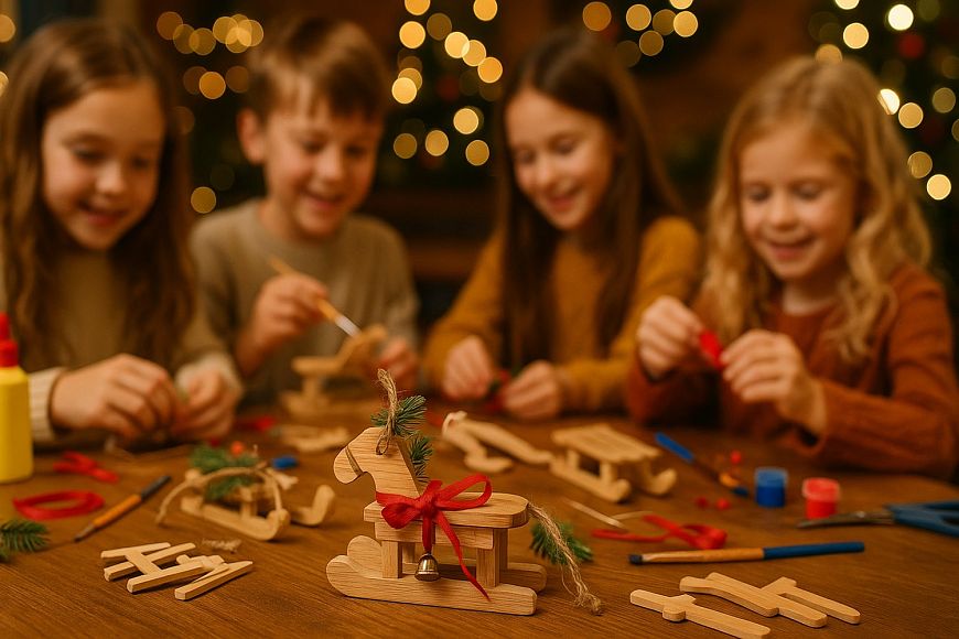 Создаем новогодние сани с подарками