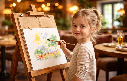 Создаём портрет папы на мольбертах